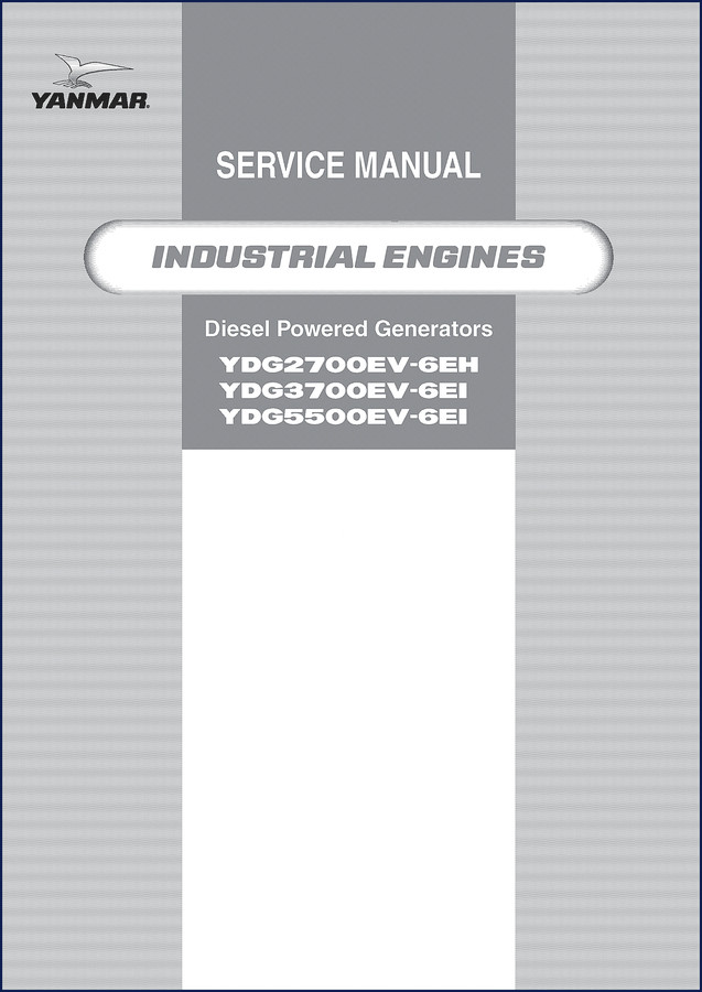 Yanmar YDG2700EV-6EH service manual cover - 286-page OEM factory repair manual for industrial diesel generators