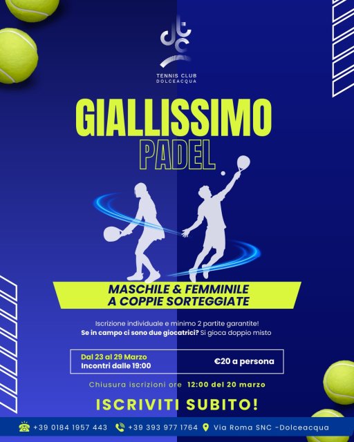 ARRIVA IL ....GIALLISSIMO PADEL
