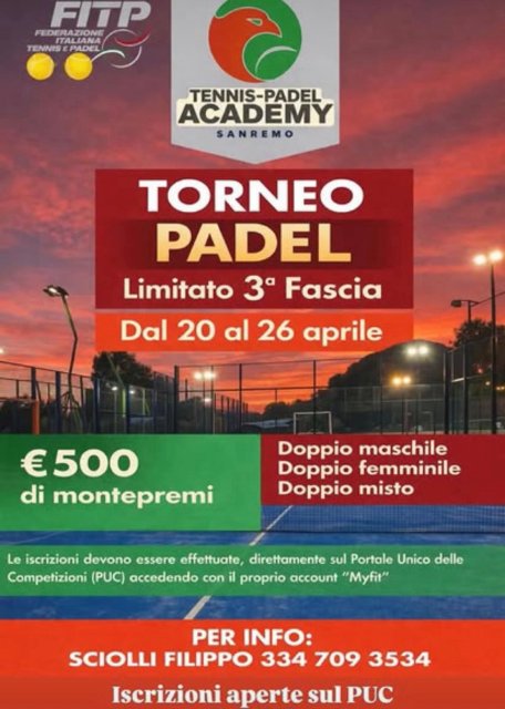 Torneo Open 3a fascia - Sciolli - Sanremo