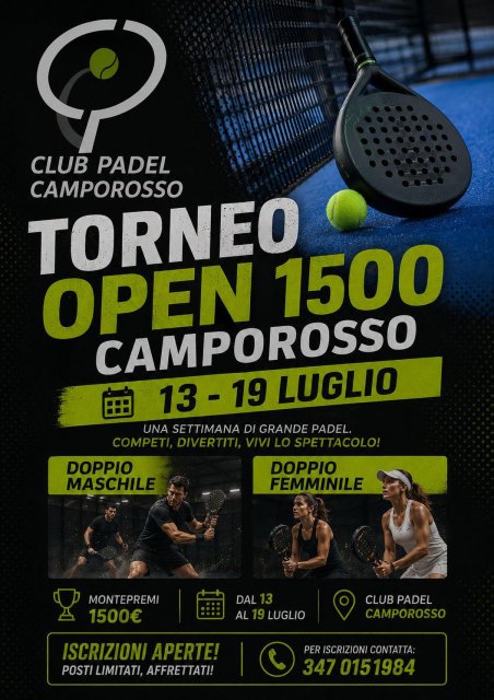 Torneo Open 1500 Camporosso - dal 13 al 19 luglio