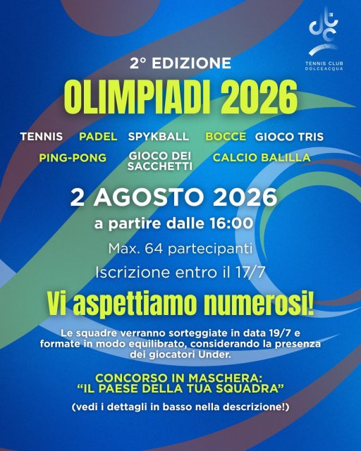 OLIMPIADI 2026  SECONDA EDIZIONE