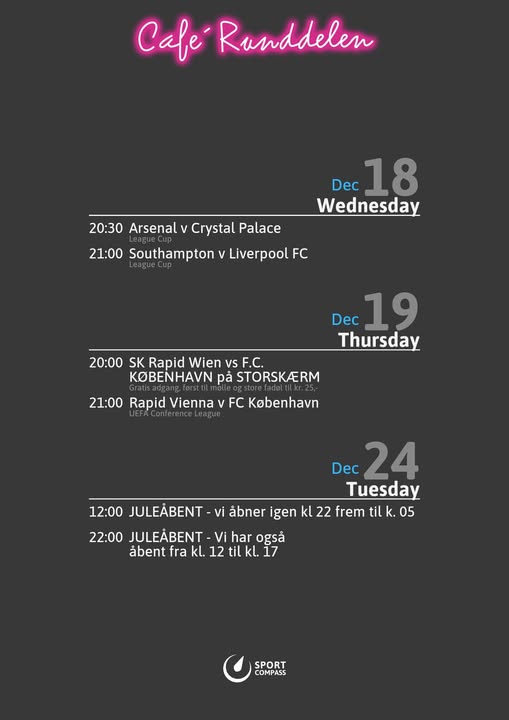 Café Runddelen | Nightcrawl.dk | Vi har åbent jule og nytårsaften fra kl 12 til kl. 17, og fr...