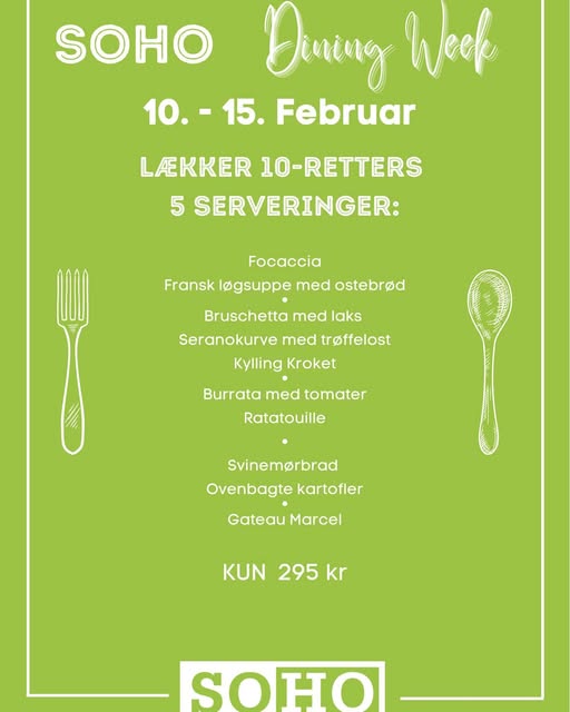 SOHO  | Nightcrawl.dk | Er du klar til 10 retter for kun 295 kr.? 🍽️

Dining Week r...