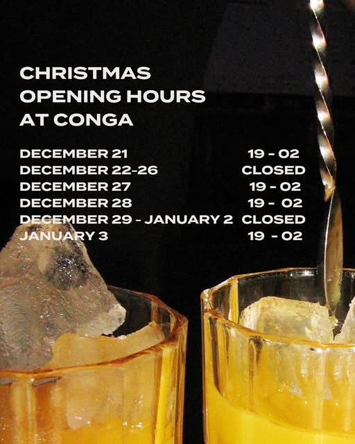 CONGA | Nightcrawl.dk | Christmas eve is just around the corner! Conga will be off f...