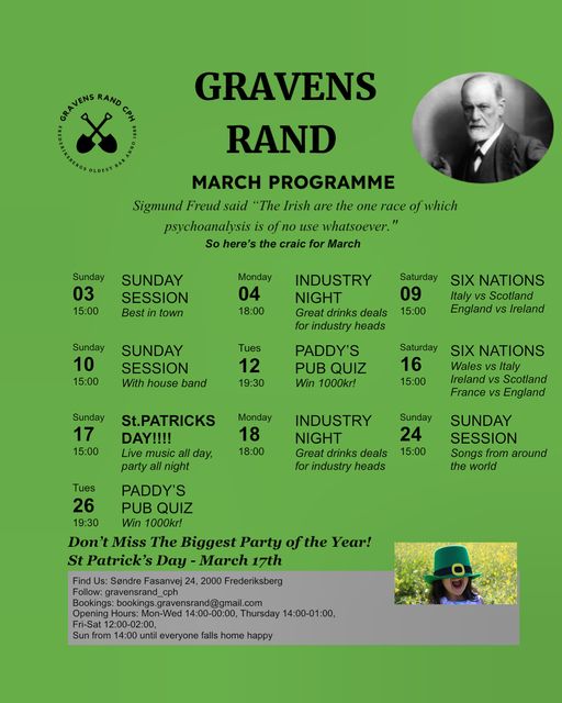 Gravens Rand | Nightcrawl.dk | GR in March. Don’t miss the St Patrick’s Day Party!