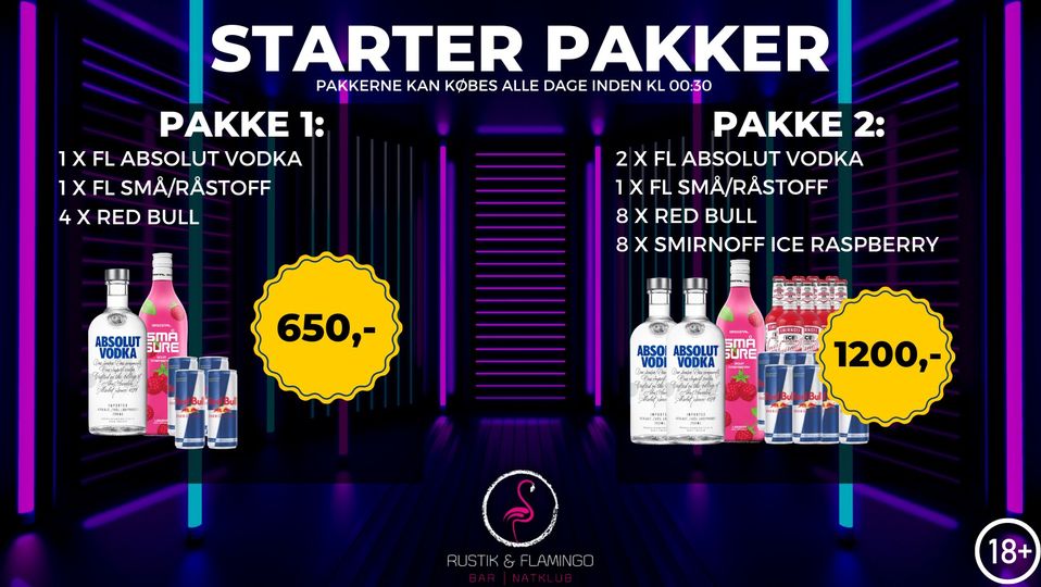 Rustik & Flamingo | Nightcrawl.dk | 🤩 STARTER PAKKER 🤩

Vi har to starter pakker, som kan købe...