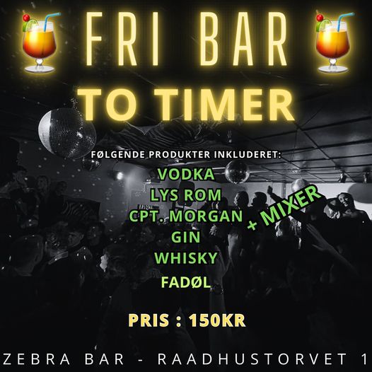 Zebra Bar | Nightcrawl.dk | 🪩 ÆNDRINGER I FRI BAR 🪩

Få FRI BAR, fra du ankommer og to...