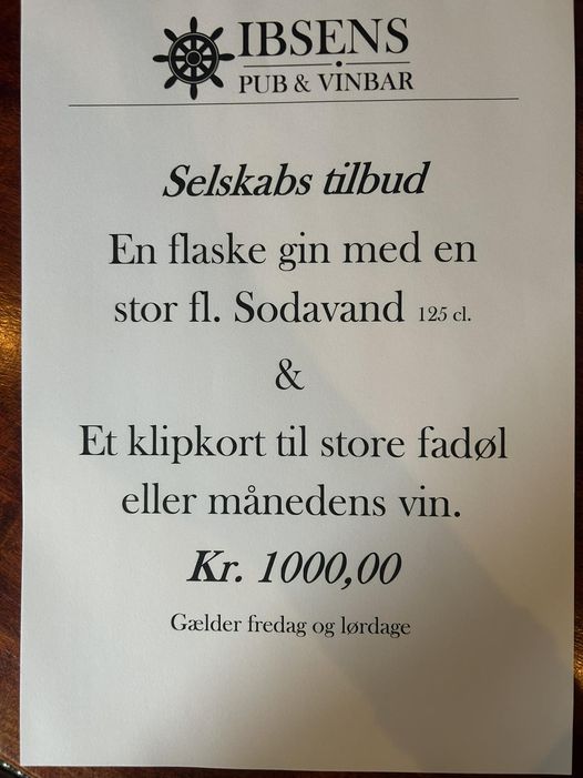 Ibsens Pub og Vinbar | Nightcrawl.dk | Efterårs tilbud på Ibsens 🍺🍷🍹
Sommeren 2024 er forbi 😳
T...