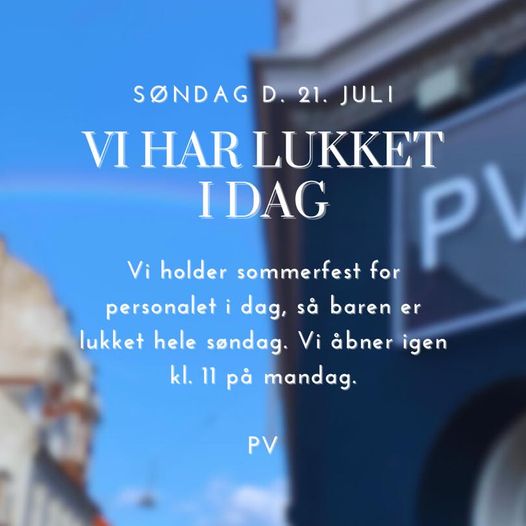PV - Kaffe & Cocktails | Nightcrawl.dk | Vi holder lukket i dag, søndag d. 21. Juli, grundet vores år...