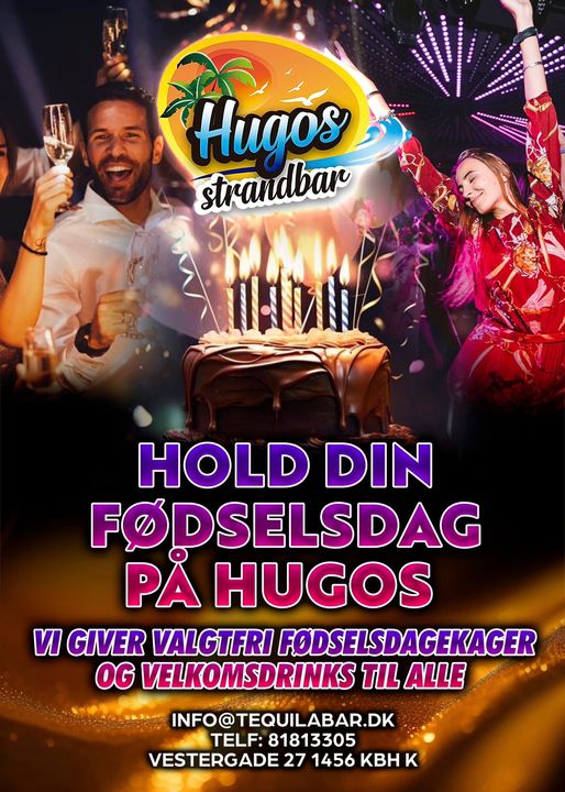 Hugo's Strandbar | Nightcrawl.dk | Hold Din Fødselsdag og få gratis velkomstdrink og kage til d...