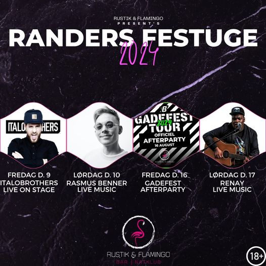Rustik & Flamingo | Nightcrawl.dk | 🦩 RANDERS FESTUGE 2024 🦩

Rustik & Flamingos program!

Fre...