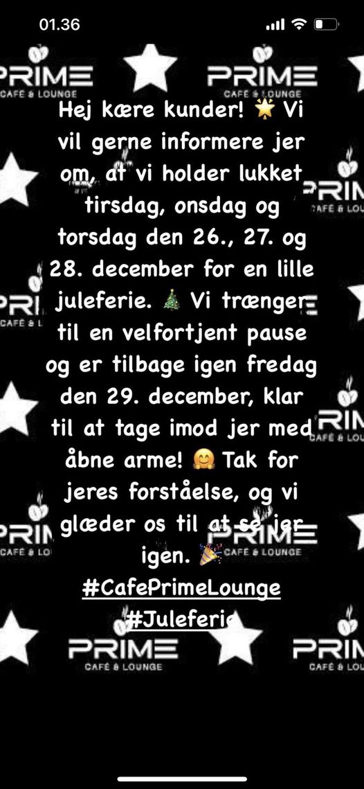 Prime Café & Lounge | Nightcrawl.dk | Åbent i weekenden 29. & 30. December 2023

————

Lukket 26.-...