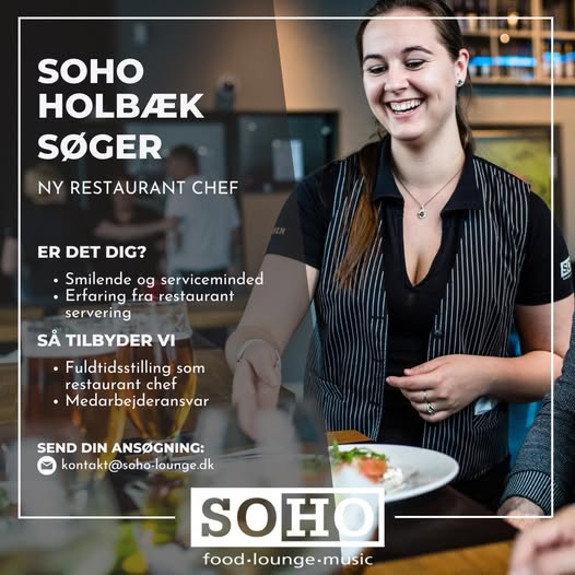 SOHO  | Nightcrawl.dk | SOHO Holbæk søger Restaurant Chef 

Kunne det være dig? 
Læs...