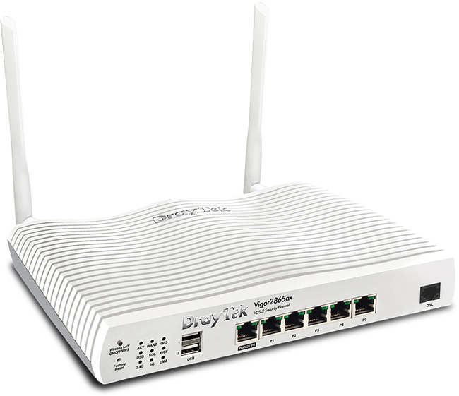 Draytek Vigor 2865ax VDSL and Ethernet Router with 802.11ax WiFi 6
