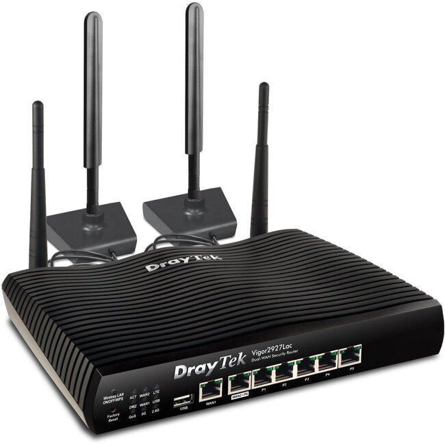 DrayTek Vigor 2927 FTTP Dual Ethernet Gigabit WAN router with 802.11 b/g/n/ac and built-in 3G/4G backup