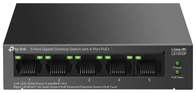 5-Port Gigabit Desktop Switch with  4-Port PoE+