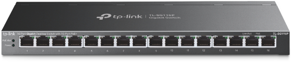16-Port Gigabit Desktop Switch with 16-Port PoE+