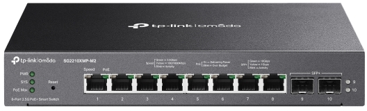 Omada 8-Port 2.5GBASE-T and 2-Port 10GE SFP+ Smart Switch with 8-Port PoE+