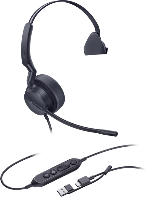 Yealink UH44 Teams Certified Monaural USB-C/A Headset
