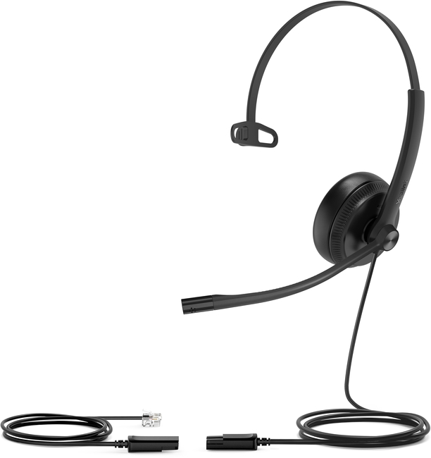 Yealink YHS34 Mono Headset with RJ9 connection (compatible with all Yealink desk phones) with leatherette ear cushion