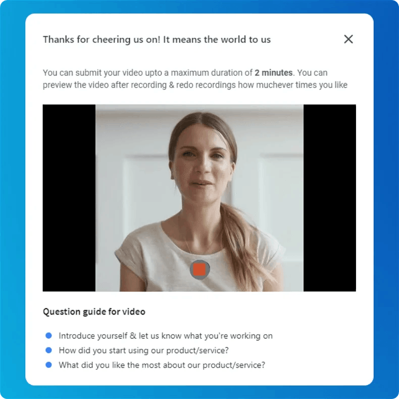Testimonial Questions Generator