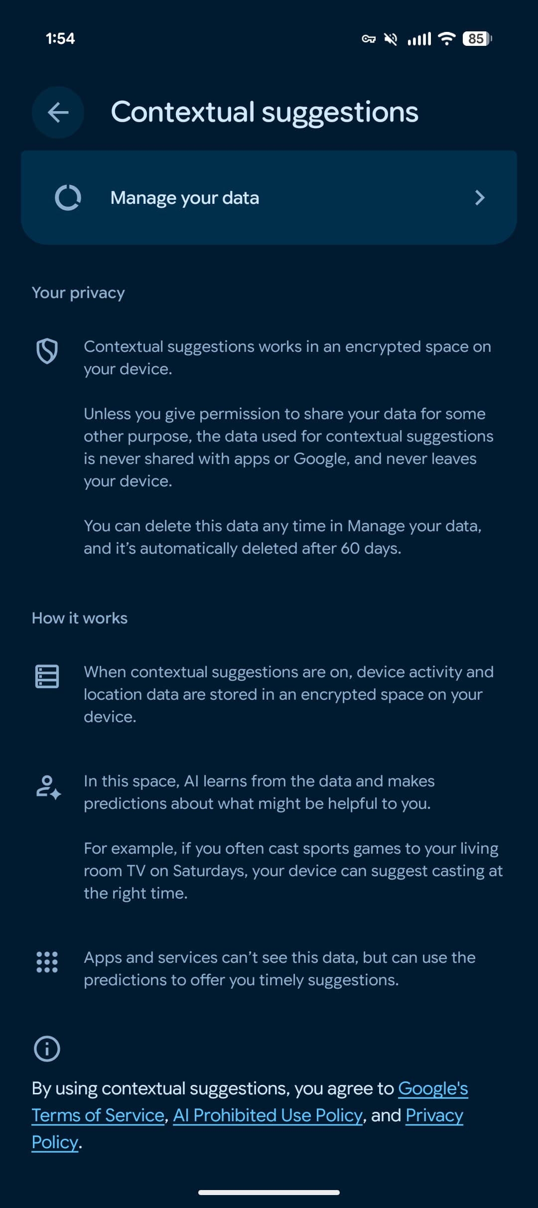 Privacy and how-it-works section for Android Contextual suggestions Privacy and how-it-works section for Android Contextual suggestions