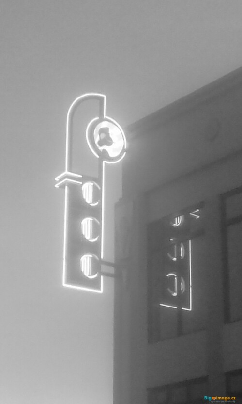 costa rica call center neon bw