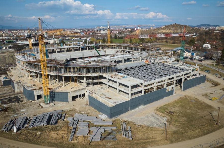 Sala Polivalentă din Brașov se apropie de finalizarea structurii de rezistență