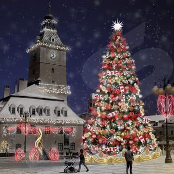 Brașovul se pregătește să întâmpine sărbătorile de iarnă cu un spectaculos decor luminos, însumând aproximativ 1,3 milioane de luminițe festive