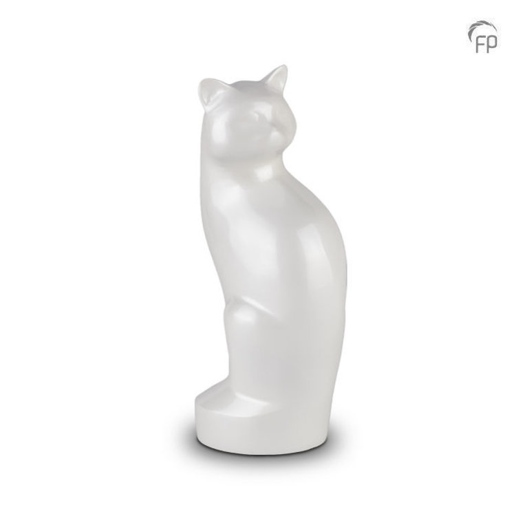 Terry Bear Metal Pet Urn White Cat - HU 261