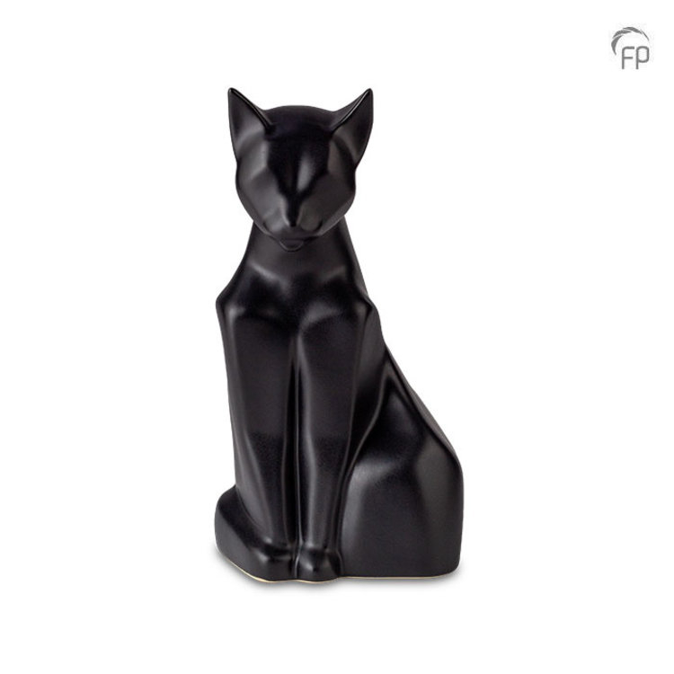 Mastaba Ceramika Ceramic Pet Urn Cat Matt Black - KU 161