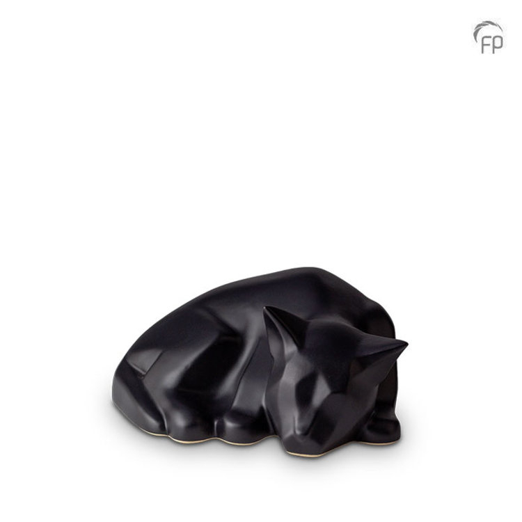 Mastaba Ceramika Ceramic Pet Urn Cat Matt Black - KU 165