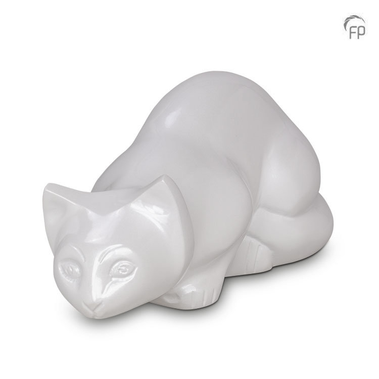 Terry Bear Metal Pet Urn White Cat - HU 267