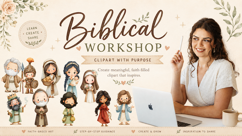 Create With Me workshop: biblical characters clipart with purpose