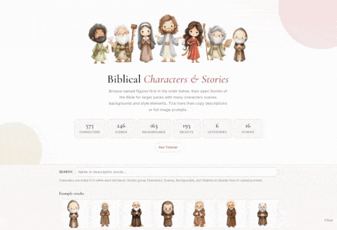 Preview: Biblical Characters & Stories tool