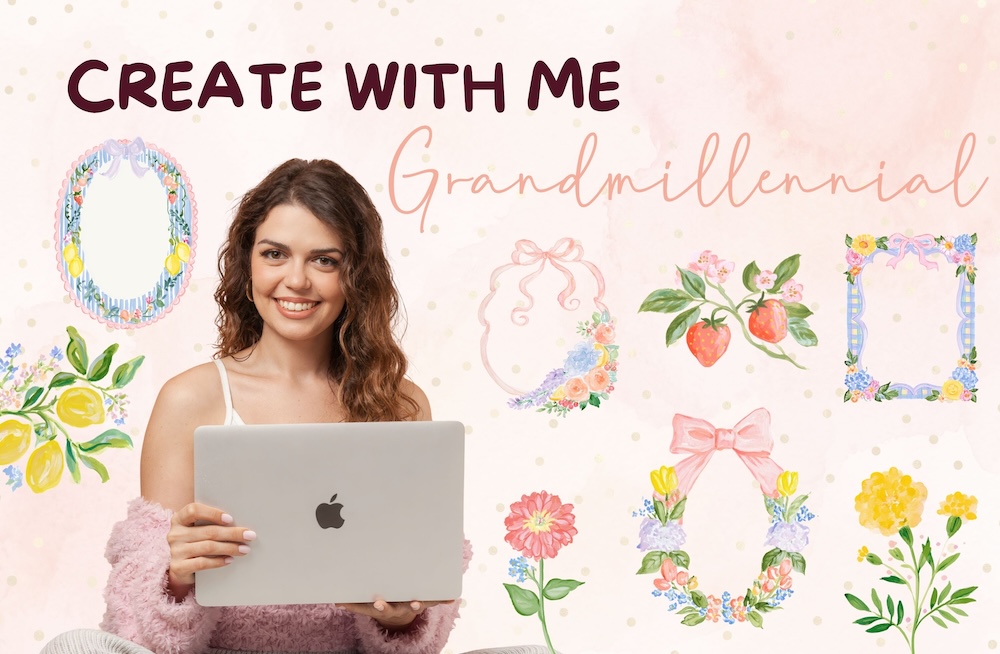 Create With Me workshop: grandmillennial style clipart