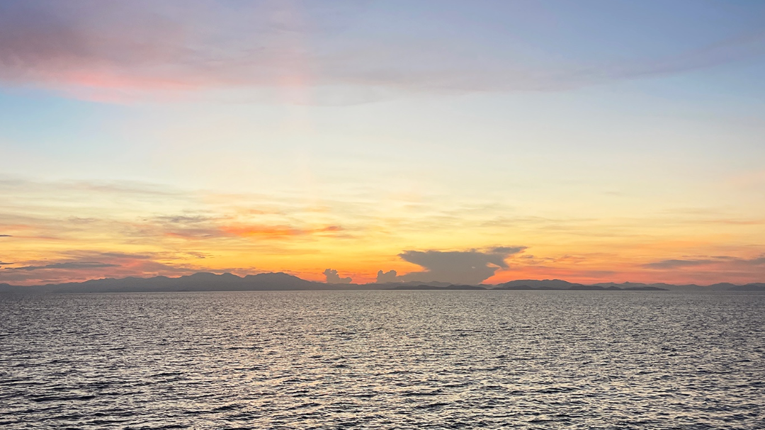 Sunrise from the boat