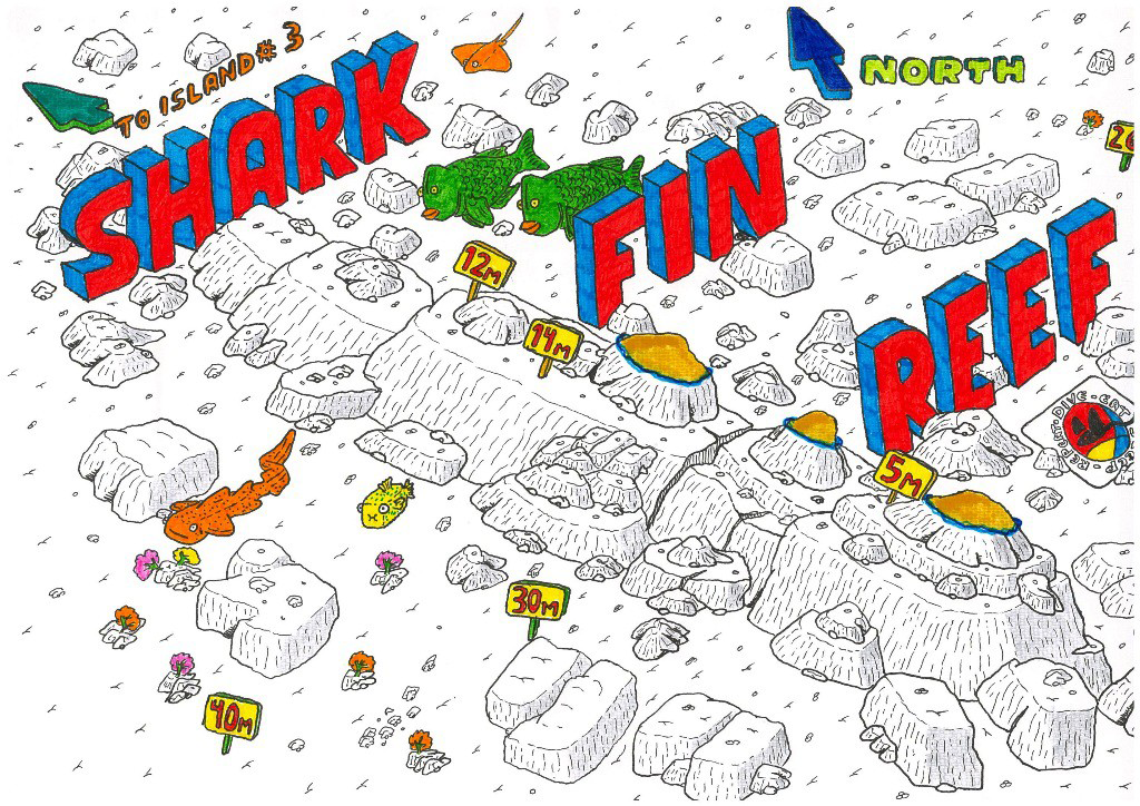 Map of Shark Fin Reef dive site