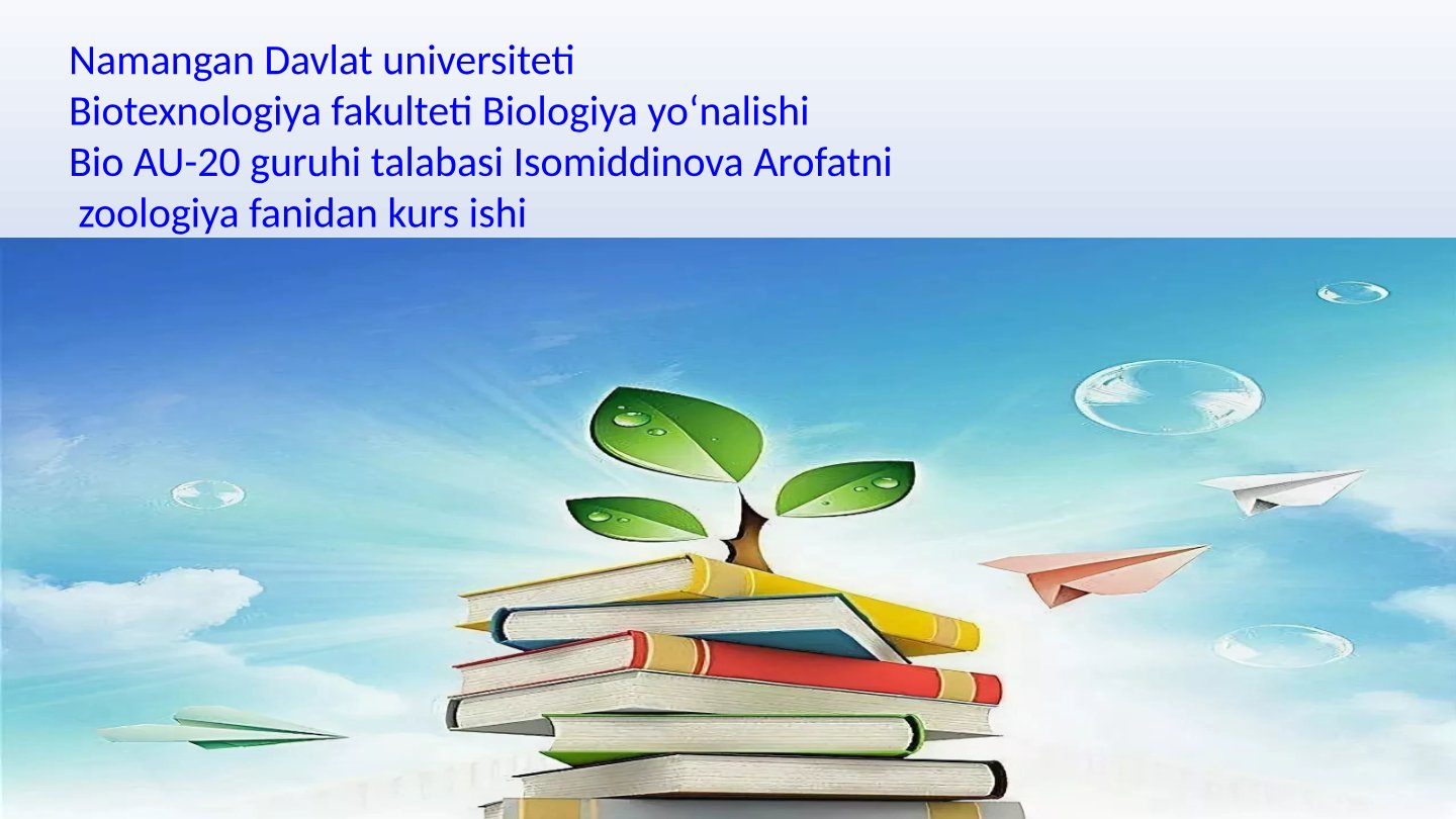 Molyuskalar tipi kurs ishi