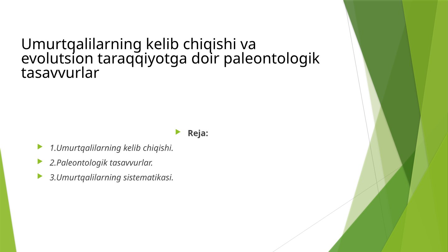 Umurtqalilarning Kelib Chiqishi va Evolutsion Taraqqiyoti