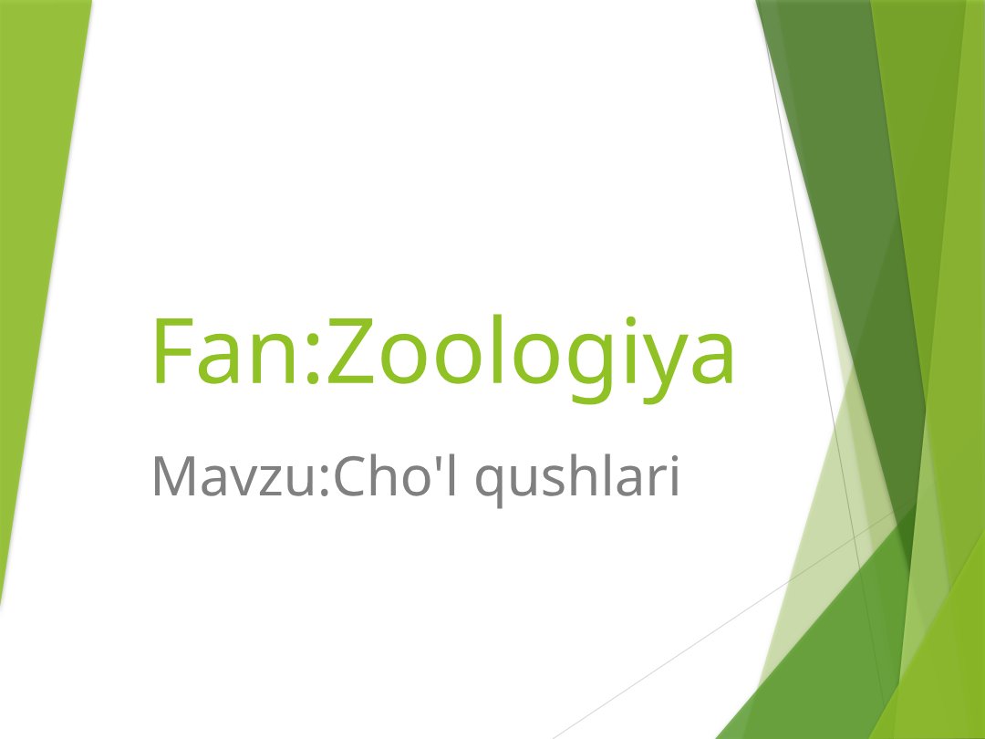 Cho'l Qushlari Zoologiya Rejasi