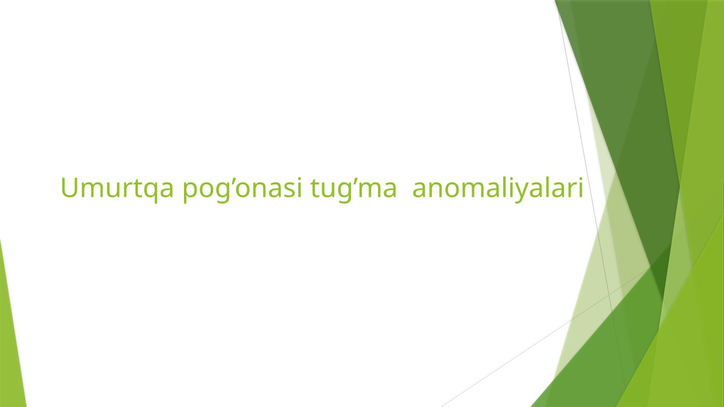 Umurtqa Pog'onasi Tug'ma Anomaliyalari