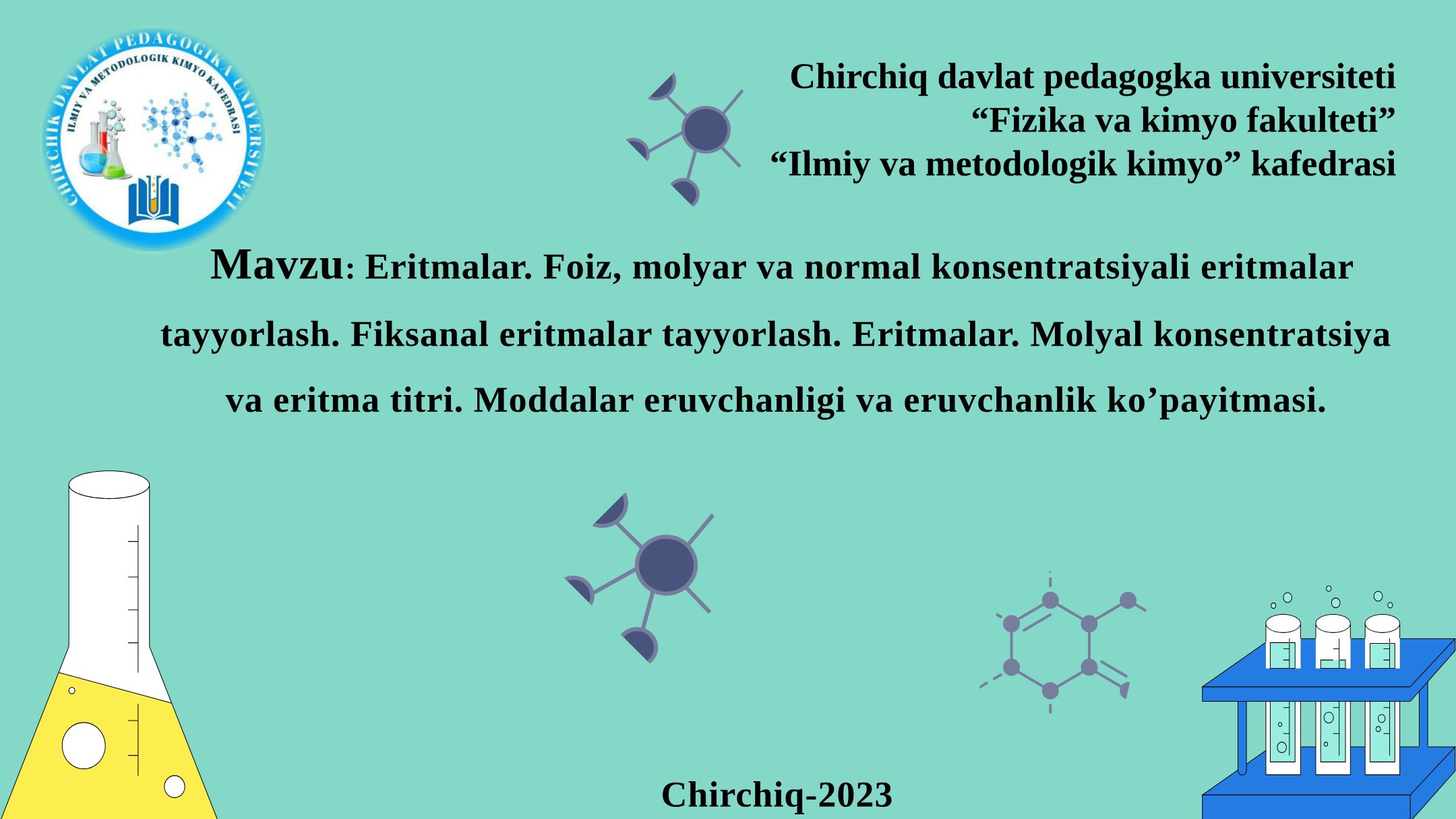 Kimyo Darsligi: Eritmalar