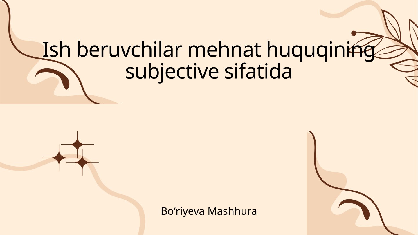 Ish beruvchilar va mehnat huquqi