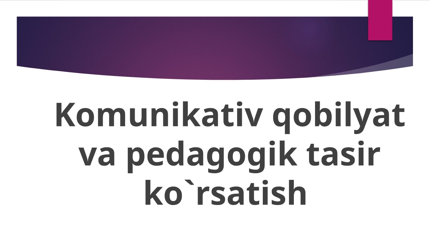 Pedagogik Mahorat Fanidan Darslik
