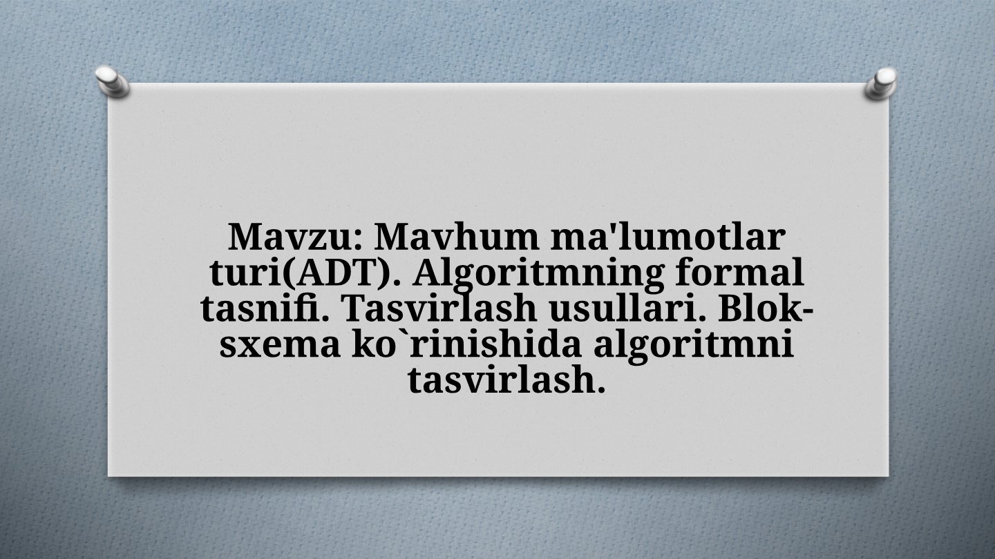 Algoritmlar asoslari