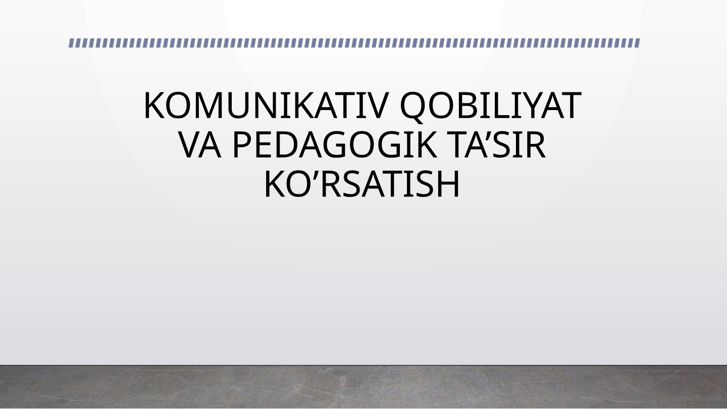 Kommunikativ Qobiliyat va Pedagogik Ta'sir