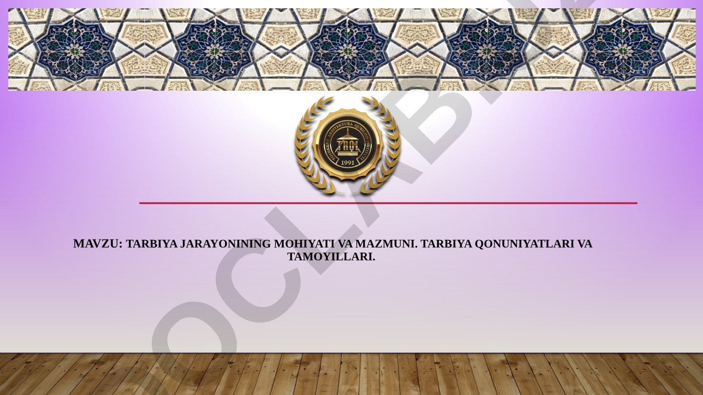 Tarbiya jarayoni taqdimoti
