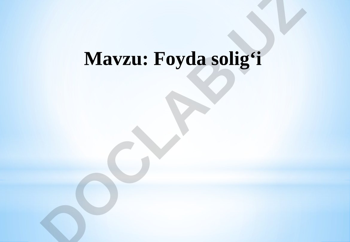 Foyda solig‘i