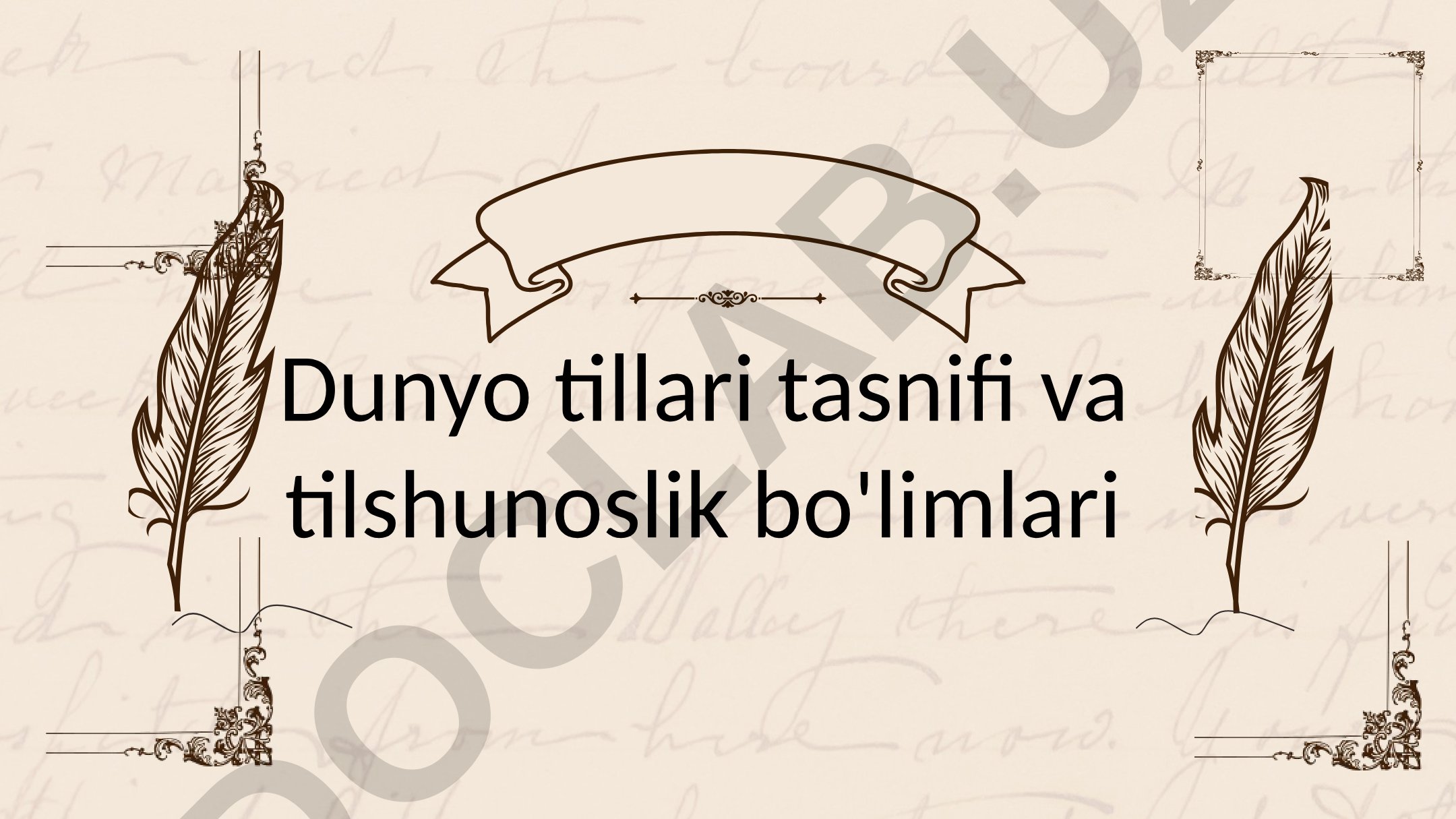 Dunyo tillari tasnifi taqdimoti